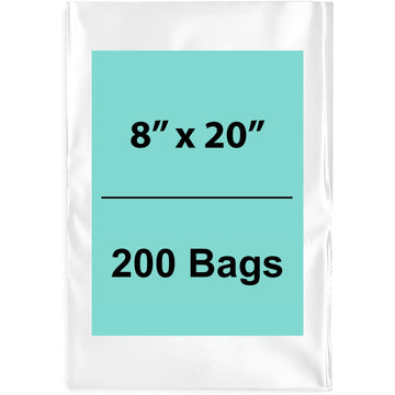 Clear Poly Bags Flat 1.5 Mil Size: 8 inch (width) X 20 inch (height)